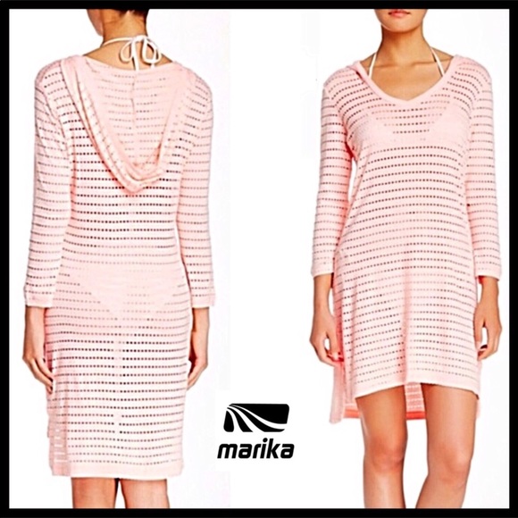 MARIKA SWIMSUIT COVERUP HOODIE TUNIC DRESS A3C - Picture 3 of 8